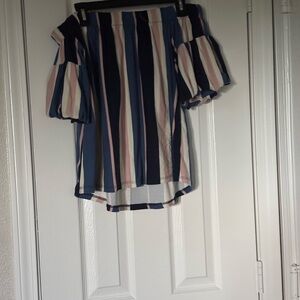 Striped Off-Shoulder Women's Top